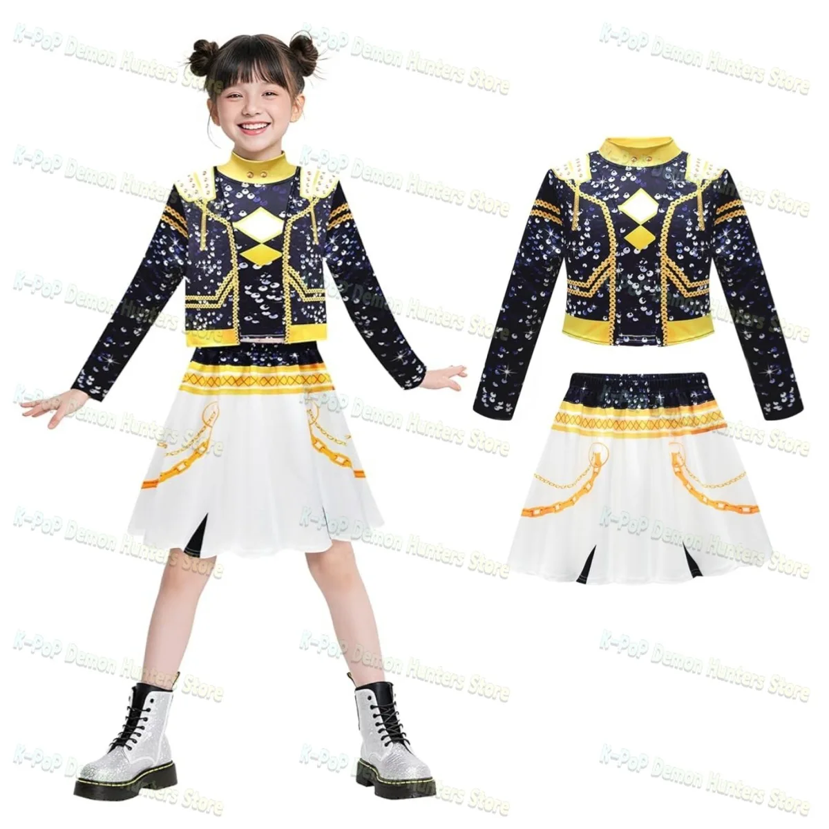 

New Anime KPOP Huntrix Demon Hunters K-pop Mira Pop Zoey Rumi Cosplay Costume Kids Birthday Party Dress Girls Halloween Costume