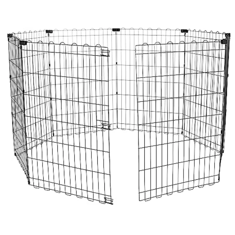 

Foldable Octagonal Metal Exercise Dog Playpen - Indoor/Outdoor No Door Medium 8 Panels 24 x 36 Easy to assemble store and custo