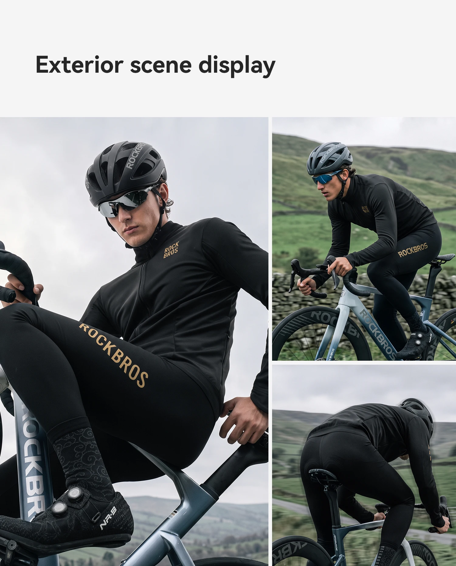 ROCKBROS Winter Warme Fahrradjacken für Männer und Frauen, Langarm-Fahrradoberteile, stoßfeste Thermo-Fleece-MTB-Straßenradjacken – Detail 18