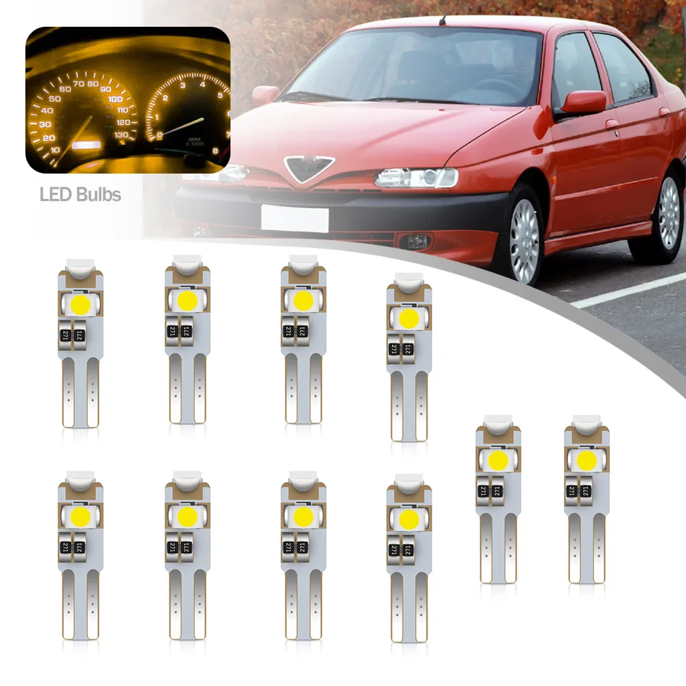 10Pcs Led Car Tach Gas Speedo Instrument Cluster Dashboard Backlight Bulbs For Alfa Romeo 145 146 155 156 164 GTV Spider 33