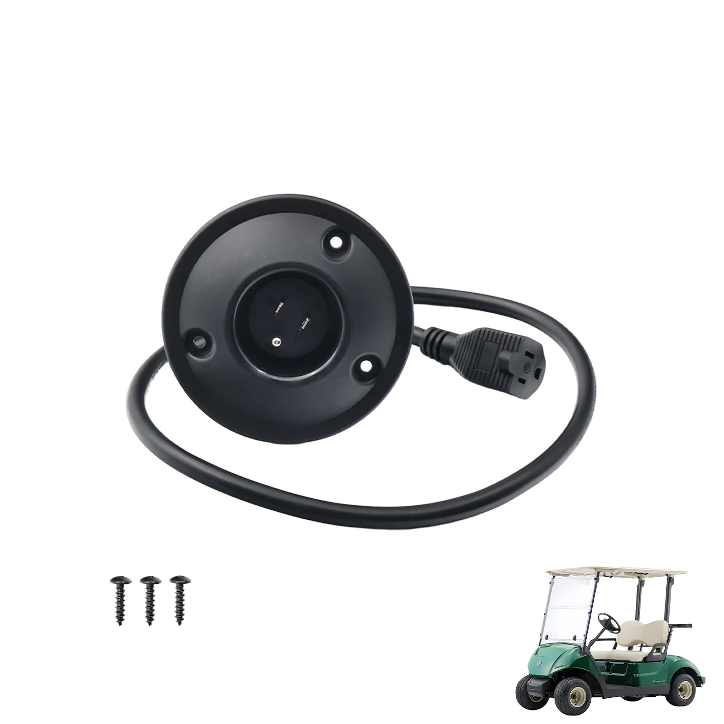 Ya ma ha Electric Golf Cart Charger Adapter US Standard Plug 80cm Cable Black Gray Plug Charging Connector