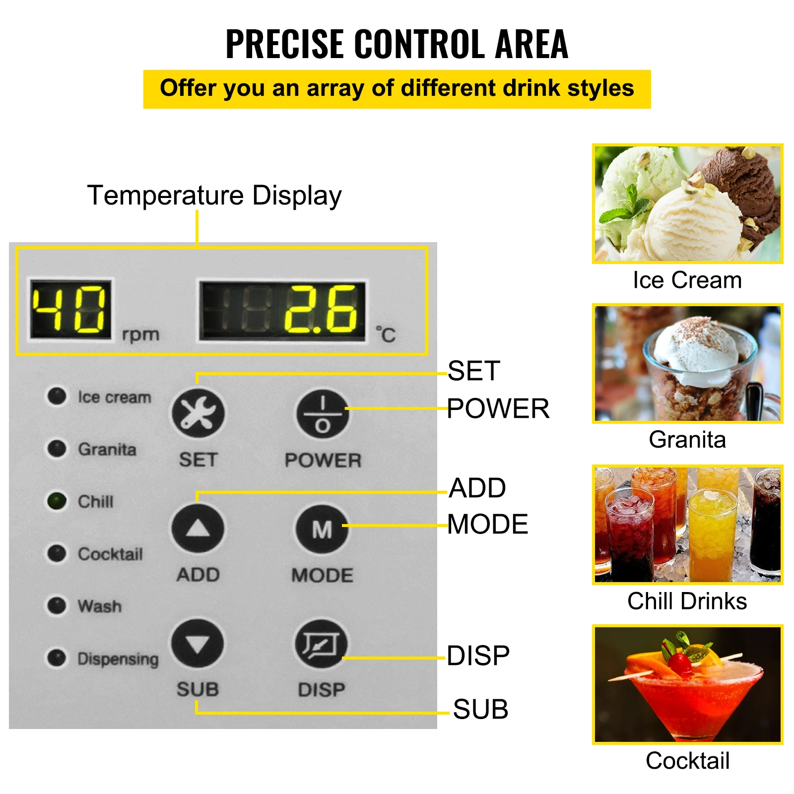VEVOR 6L 12L التجارية آلة Slushie السيارات واضحة 4 طرق المنزل دايكوري غرانيتا كوكتيل شرب موزع طين آلة بيع