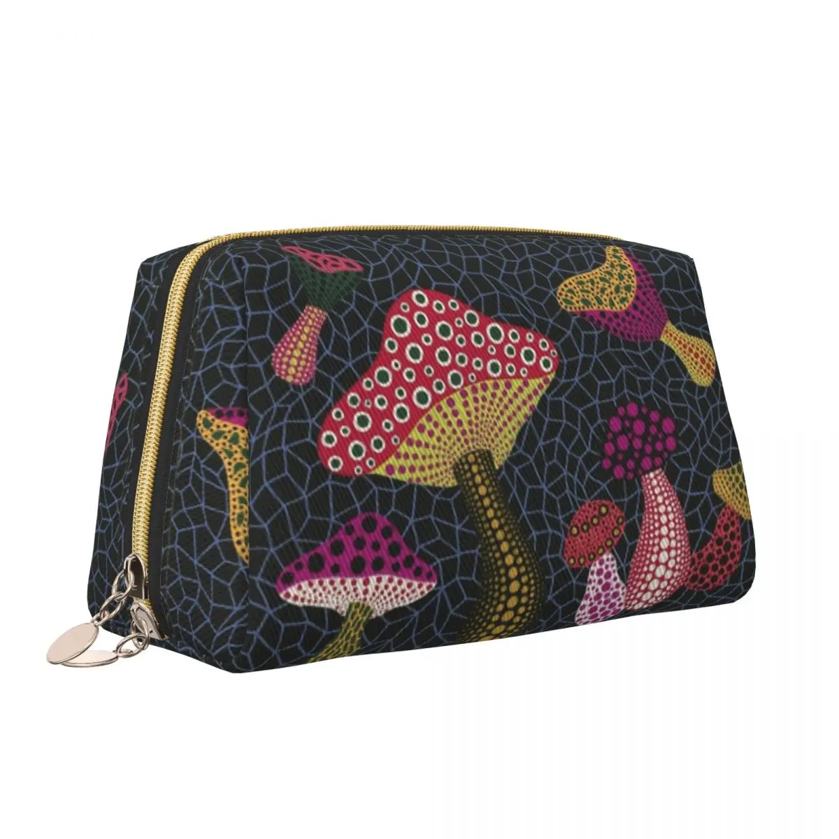 Yayoi Kusama Mushroom Makeup Bags Stylish Large Capacity Toiletry Storage Bag Accessories Women Zipper Toiletry Case