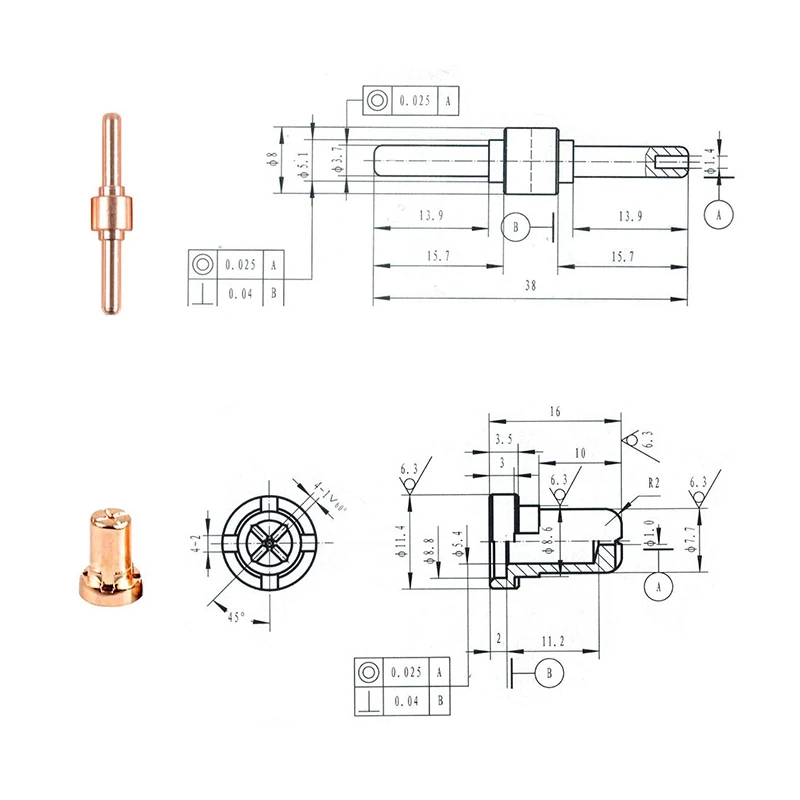 PT-31 Knife Plasma Cutter Ferramenta Consumables KIT Extended Plasma Nozzles TIPS Fit LGK40 CUT50