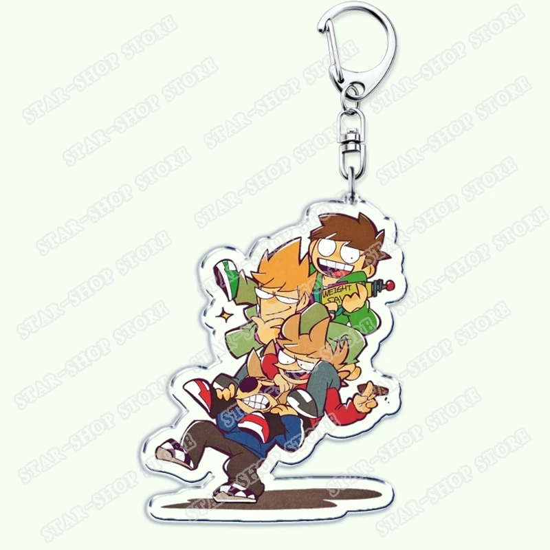 Cartoon Anime Eddsworld Tord Keychain Accessories Bag Comic Ringo Edds Meme Keyrings Jewelry Fans Friends Birthdays Gifts