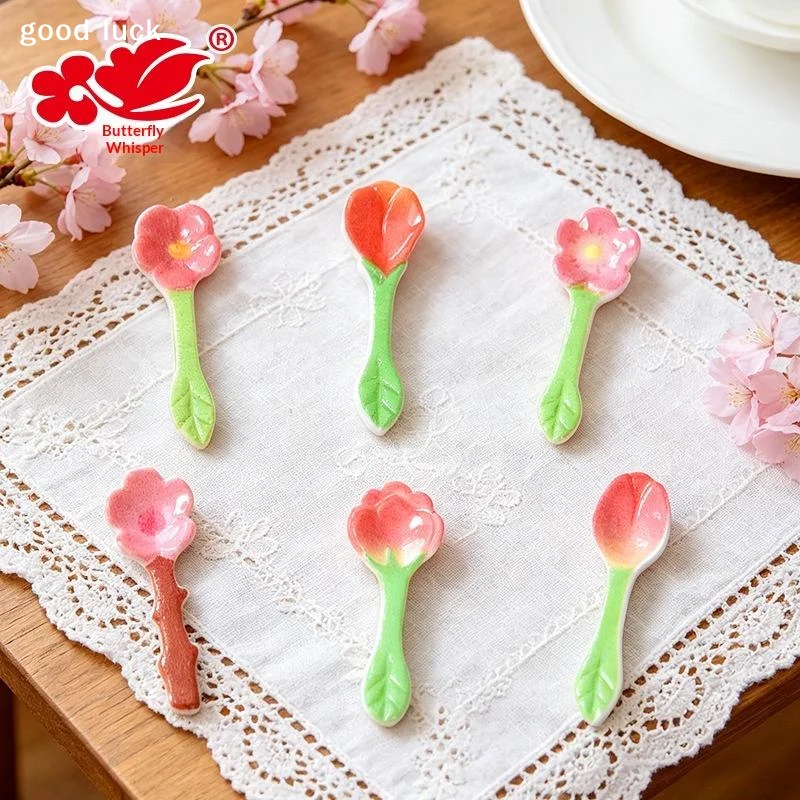 10/20/30Pcs Miniature Simulated Spoons Set Cute Flower Spoon Resin For Miniature Scene DIY Phone Case Cream Glue Decoration