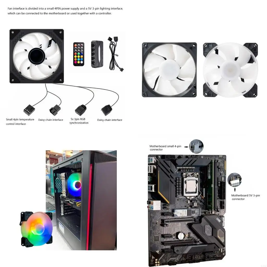 

896F PC Computer Chassis Cooling Fan Low Noise Energy ARGB 5V 3Pin For PC Gaming
