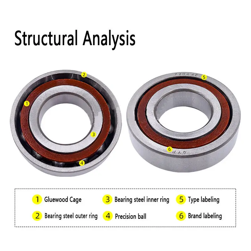 1Pcs Ball Bearing 7000AC 7001AC 7002AC~7012AC 708AC  High Speed Precision Angular Contact Spindle Ball Bearings Spindle Bearing