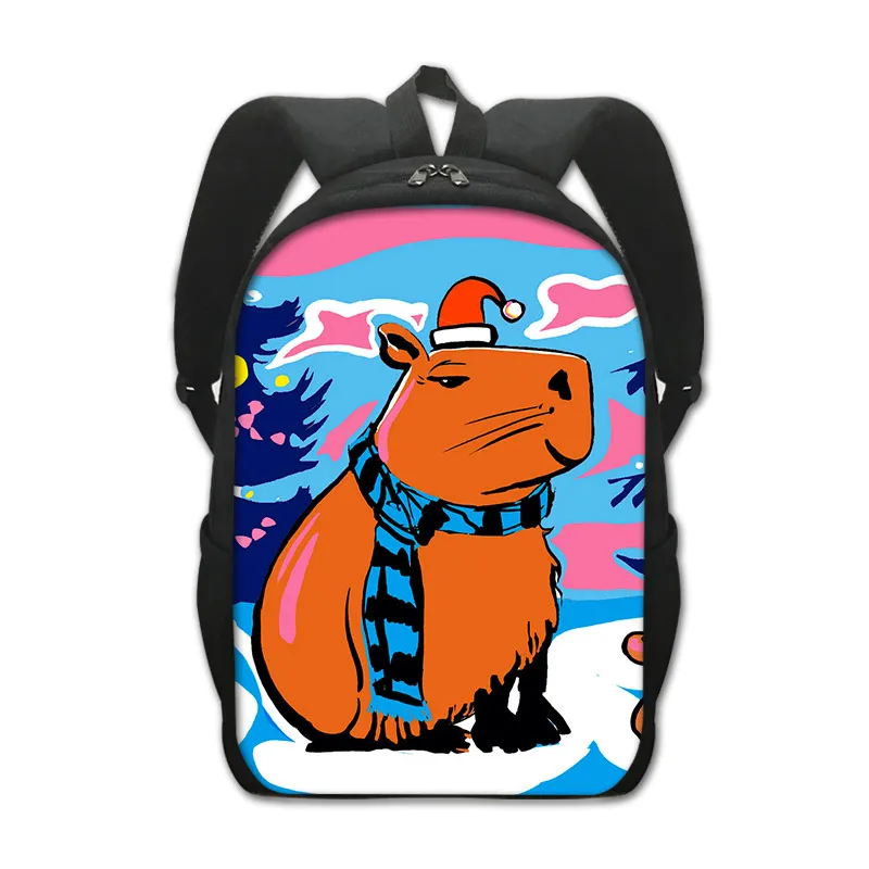 Engraçado animal capivara impressão mochila escolar para adolescente mulheres homens sacos de escola crianças para viagens moda daypack bookbag presente