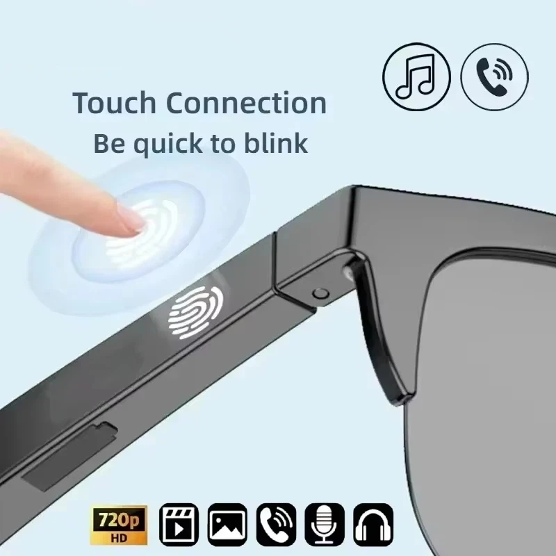 

Touch Based Intelligent Bluetooth Glasses with Bone Conduction For Outdoor Sports Calls Sunglasses Wireless Headphones