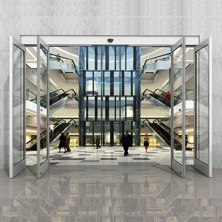 باب حفرة منزلق أوتوماتيكي ، Deper T12 ، إطار جانبي من الألومنيوم ، نظام تكسر اللوحة