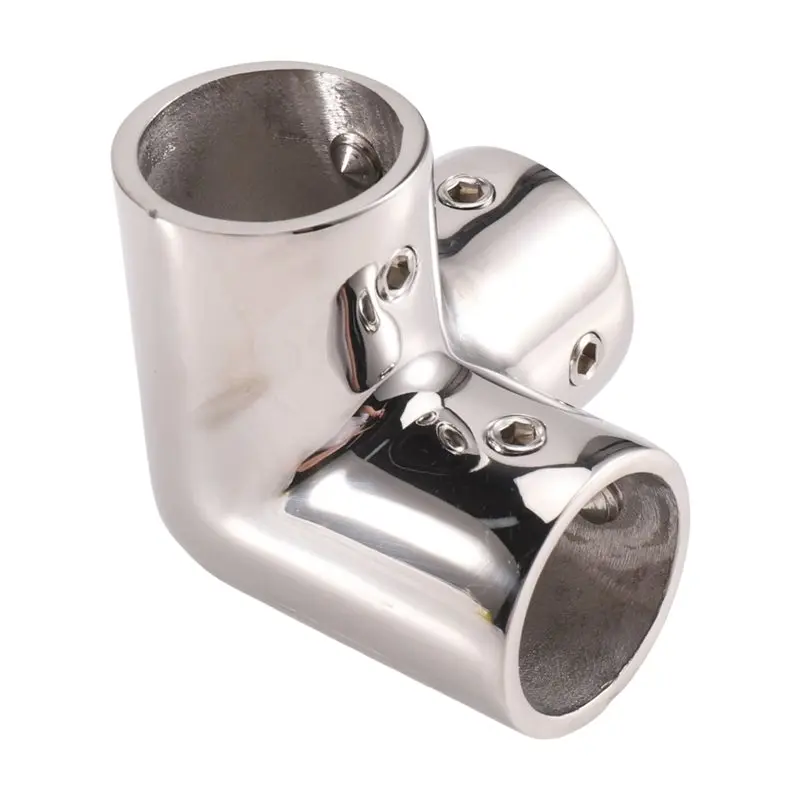 316 Stainless Steel 3-Way Corner Rail Fitting For Boats Pipe Connector Marine Hardware Compatible With 22Mm Tubing