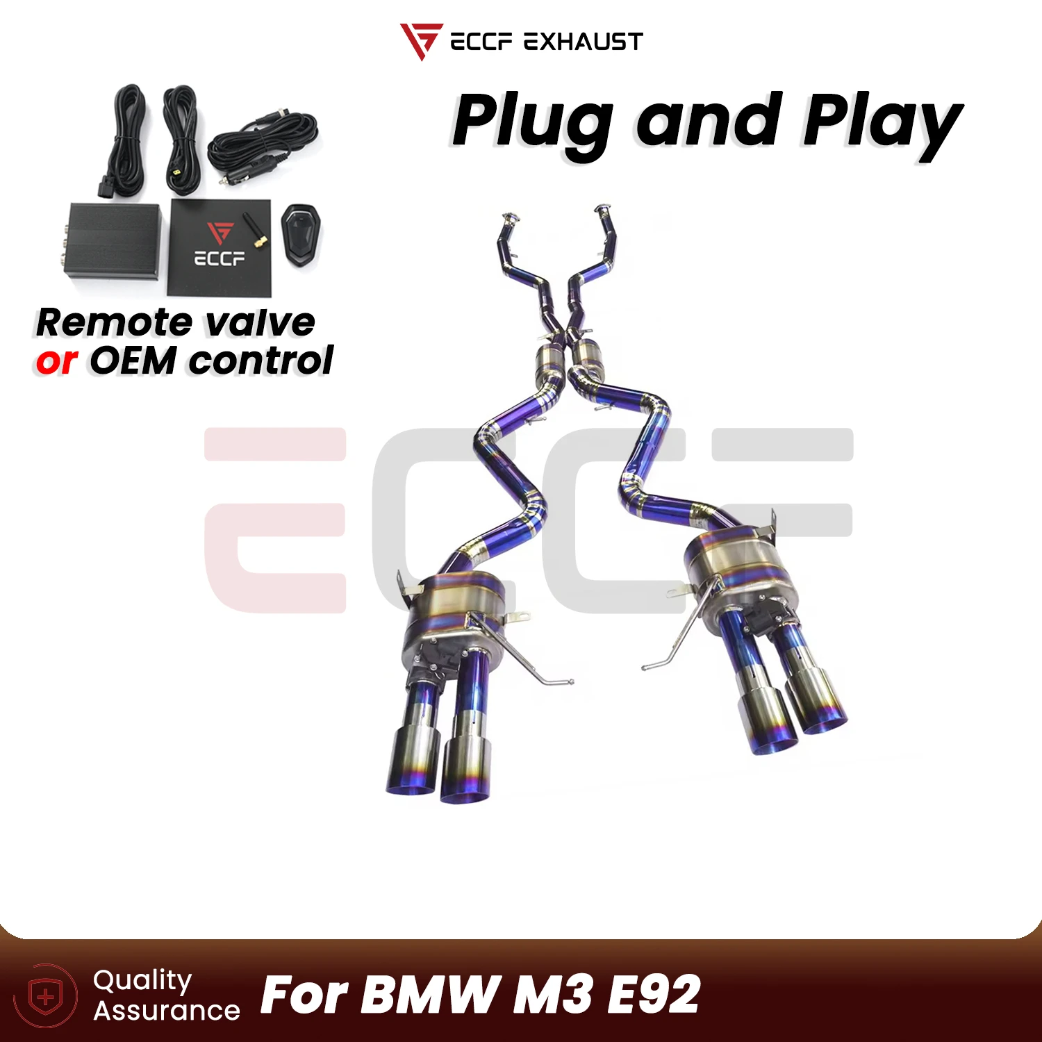 For BMW M3 E92 Titanium Catback Exhaust System With Mid pipe Plug and Play Performance Upgrade Easy Installation