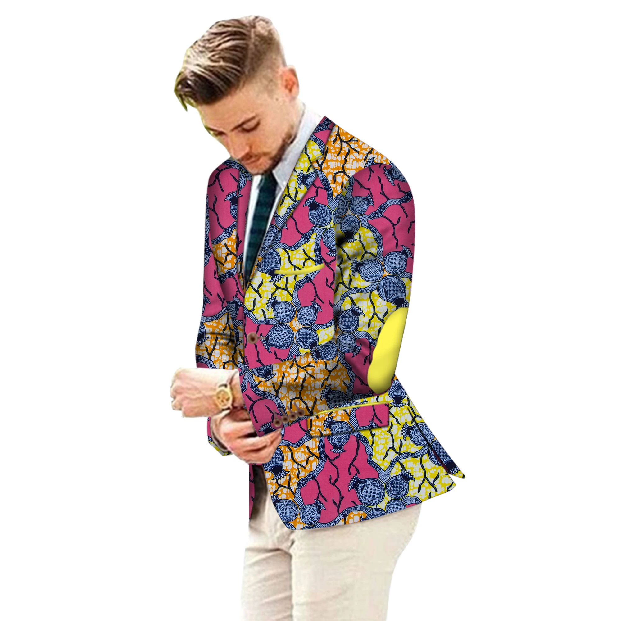 Africano imprimir personalizado fantasia masculino terno jaquetas formal africano casaco de negócios dashiki áfrica festa blazer wyn664