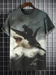 2025 Men's Funny Animal Printed T Shirt Short Sleeved Tees Tops 3D Print Crew Neck Shirts Summer Casual Men's Clothing Apparel