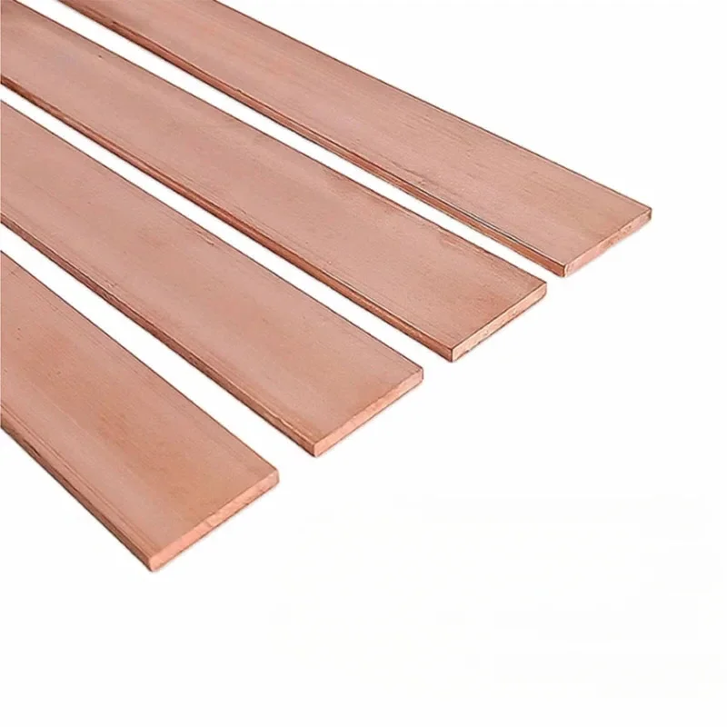 Thickness 1 to 30mm Red Copper Flat Bars Plates T2 Copper Flat Bar CNC DIY Material Length 100-500mm