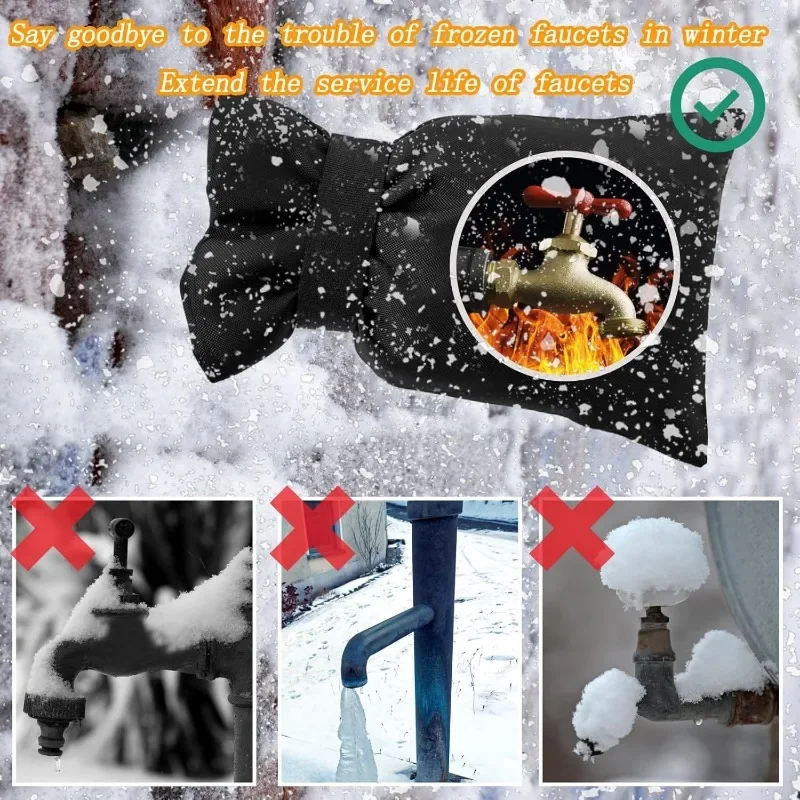 

Winter Outdoor Faucet Cover Freeze Protection Thicken Garden Faucet Socks Reusable Prevent Freezing Cracking for Tap