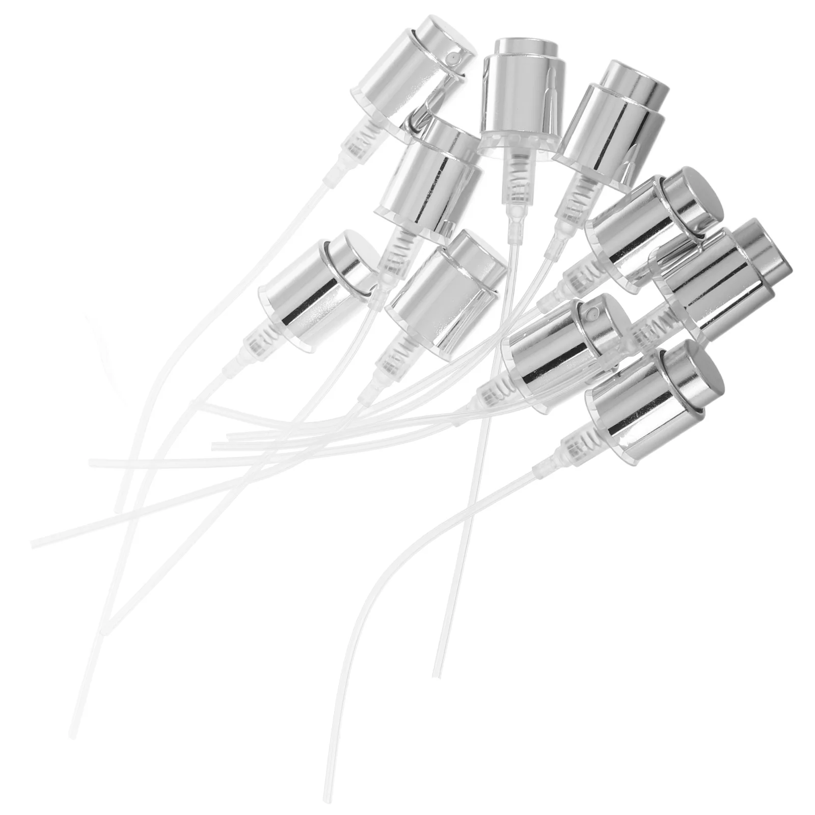 

1 set Perfume Bottle Spray Head Silver Edge Middle Set Plastic Pump Mist Sprayer Nozzle Travel DIY Accessories