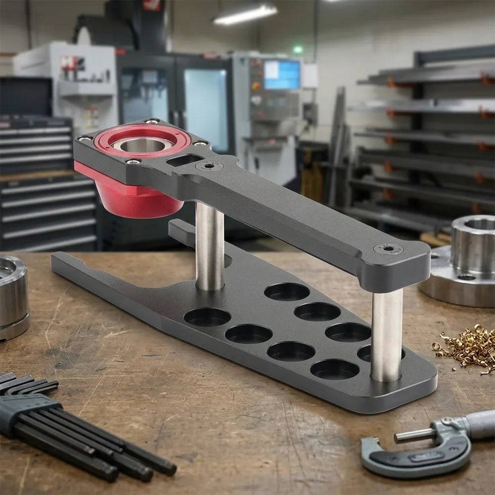 8-Hole Vertical Drill Template for Efficient Single Operation Drilling in DIY Cabinet Making and Shelving Projects