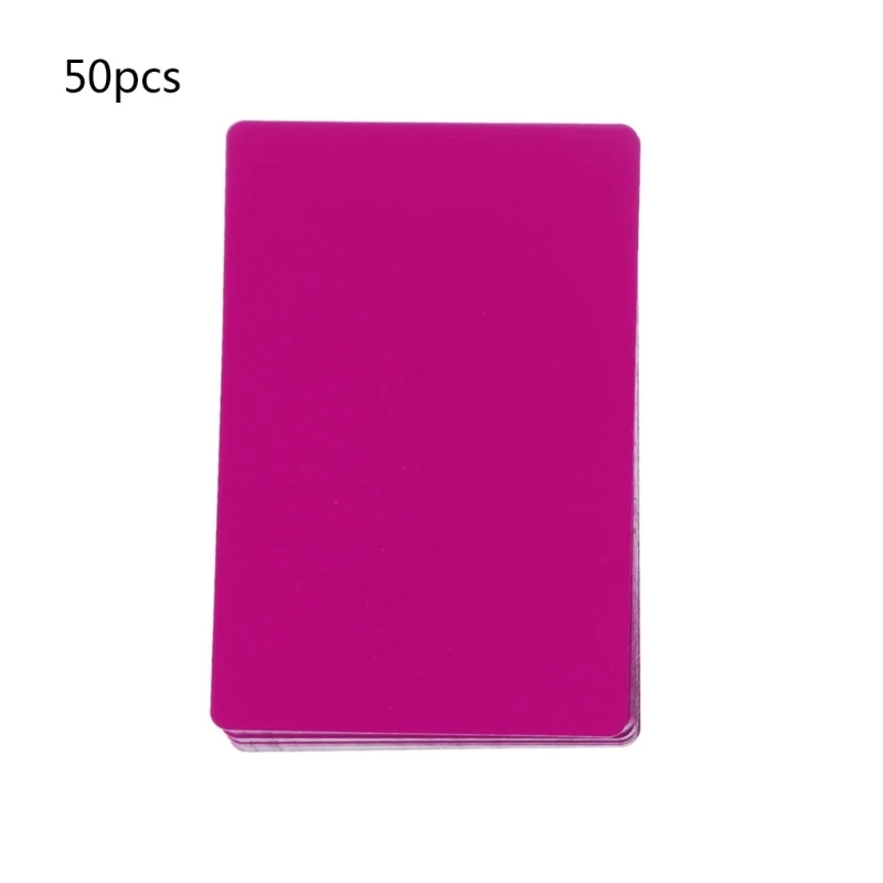 E9LB 50팩 두꺼운 0.18mm 명함 공백 컬러 마감 알루미늄 금속 라운드 코너 마크 조각 고객 클라이언트
