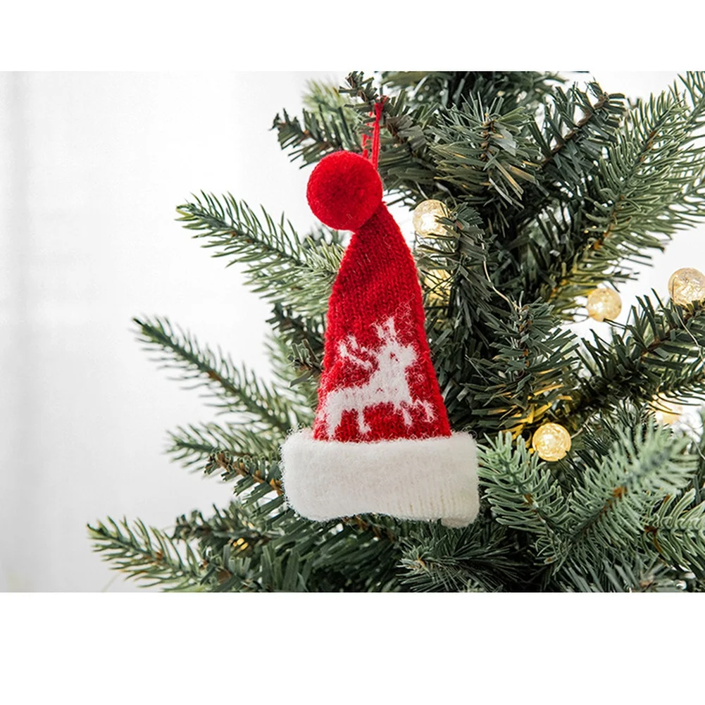 حلي سانتا كلوز الخشبية الصغيرة 4 عبوات زينة شجرة عيد الميلاد للعطلات DIY شجرة عيد الميلاد المعلقات المعلقة زينة سانتا
