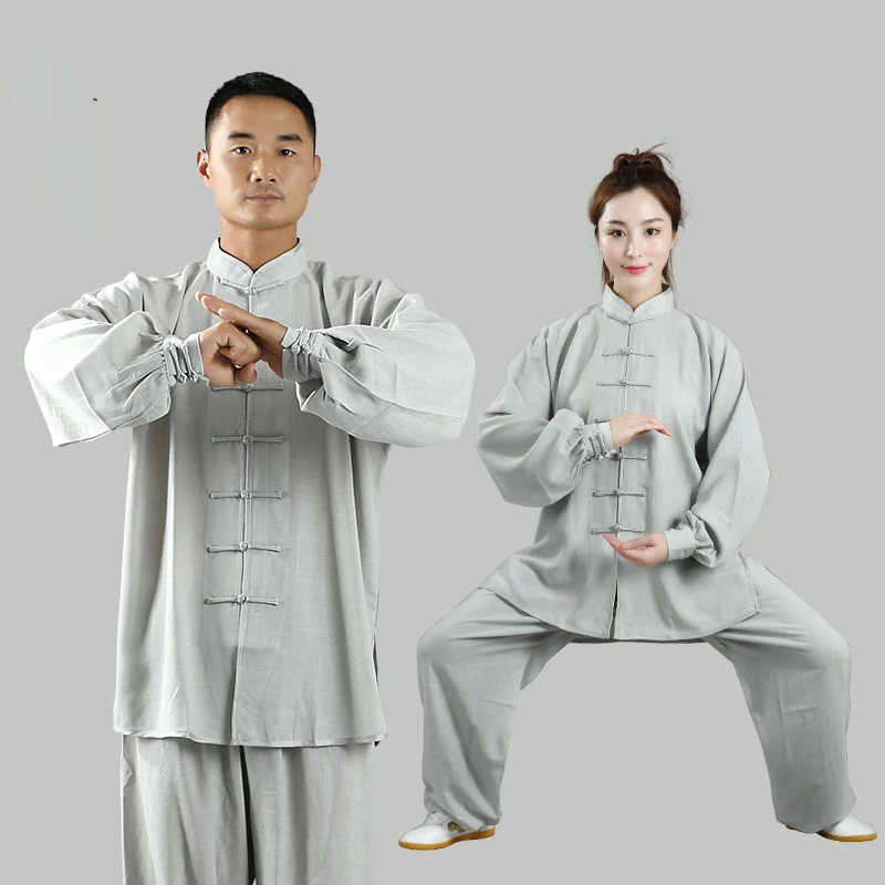 Tai Chi Uniforms Chinese Traditional Clothing Adult Long Sleeve Wushu Kung Fu Morning Exercise Team Taichi Stage Performance