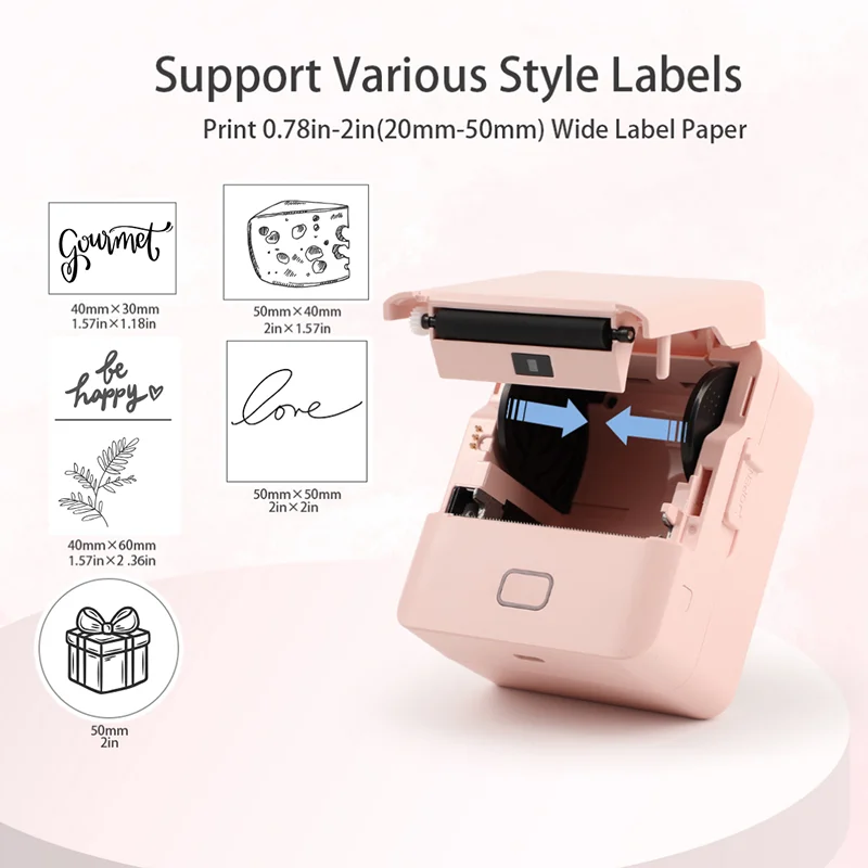 KAYSION ポータブルミニプリンター自己粘着ラベルプリンターステッカーマーカーラベル印刷機衣料品ジュエリー商業用