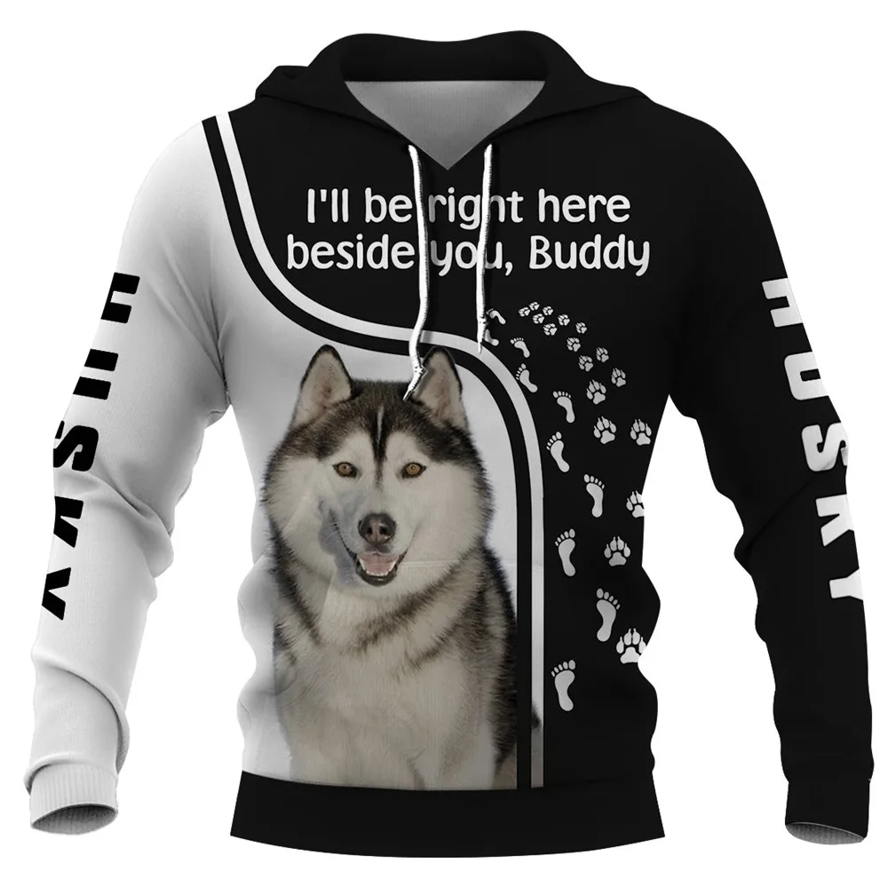 

HX Husky Hoodies 3D Graphic Animals Dog Footprint Hoodie Sweatshirts Pullovers Harajuku Streetwear Dropshipping