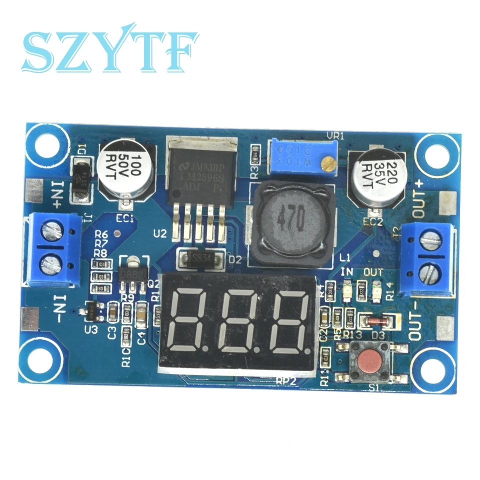 LM2596 DC DC Step Down Converter Spannungsregler LED-Anzeige Voltmeter 4,0 ~ 40 bis 1,25-37 V Buck-Adapter Einstellbare Stromversorgung