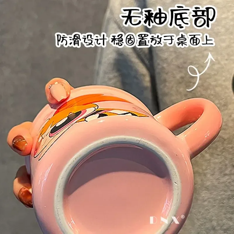 كوب سيراميك Powerpuff للفتيات مع نمط كرتوني لطيف قابل للتخصيص أدوات شرب حليب الإفطار المنزلي هدية عيد ميلاد مثالية للفتيات