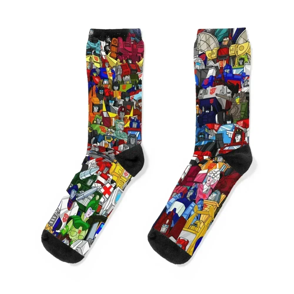 2022 Updated G1 Autobots Poster Socks custom winter gifts Thermal man winter halloween Boy Child Socks Women's