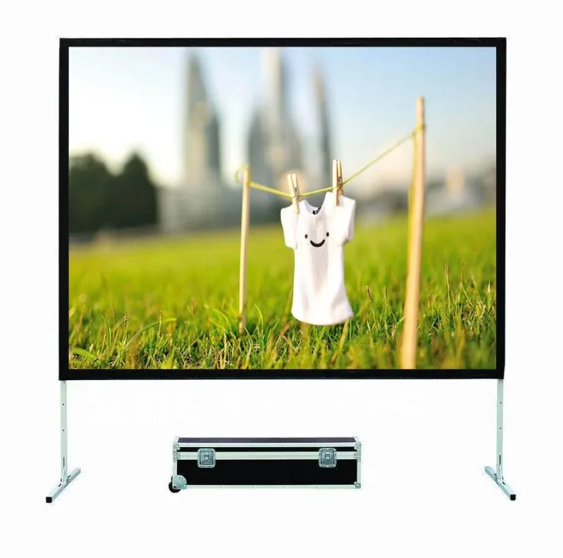 150 Inch Quick Fold Projector Screen Front Projection Fabric with Flycase 16:9 Aspect Ratio Portable for Outdoor