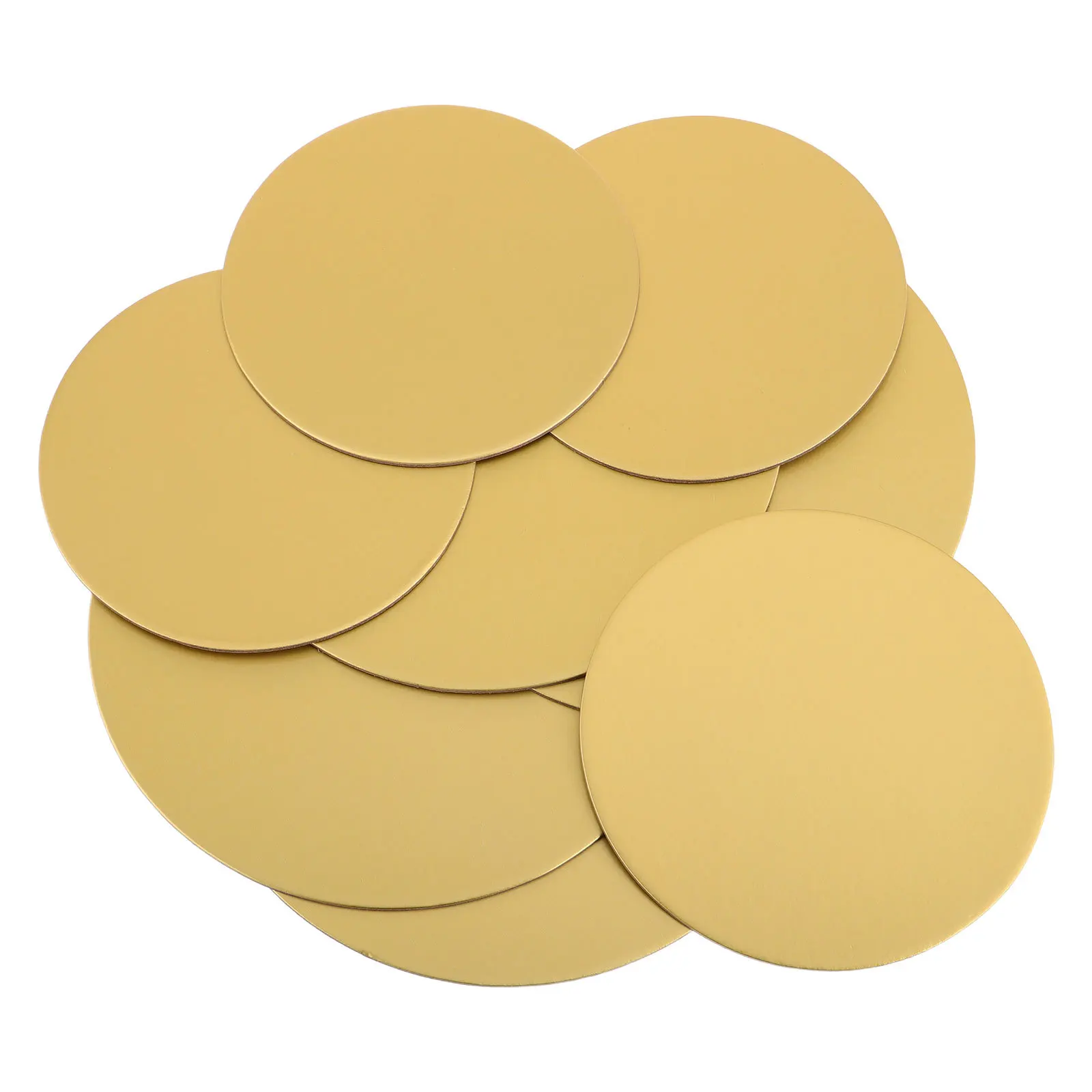 8 Stück Bretter, rund, verdickt, goldfarben, Kuchenbasis für 15,2 cm, 20,3 cm Kuchen, antihaftbeschichtet, Backdisplay, Kuchenhalter für Hochzeiten, Geburtstage