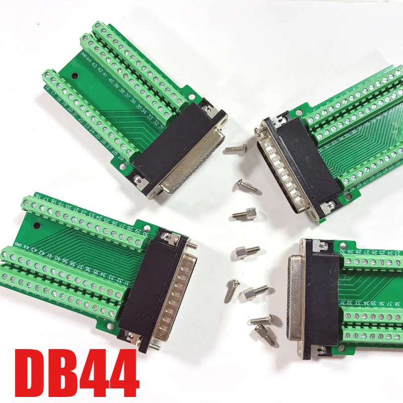 DB44 Solderless Connector HDB44 44 Pin 3 Row D-Sub Male Female Plug Pure Copper Terminal Breakout Adapter Board Industrial Grade