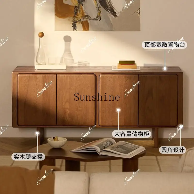 

Medieval living room solid wood storage bedroom simple wall chest oak FT