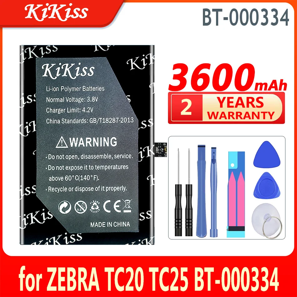 

KiKiss Powerful Digital Battery for ZEBRA TC20 TC25 BT-000334 BT000334 BT-000334-01, 3600mAh