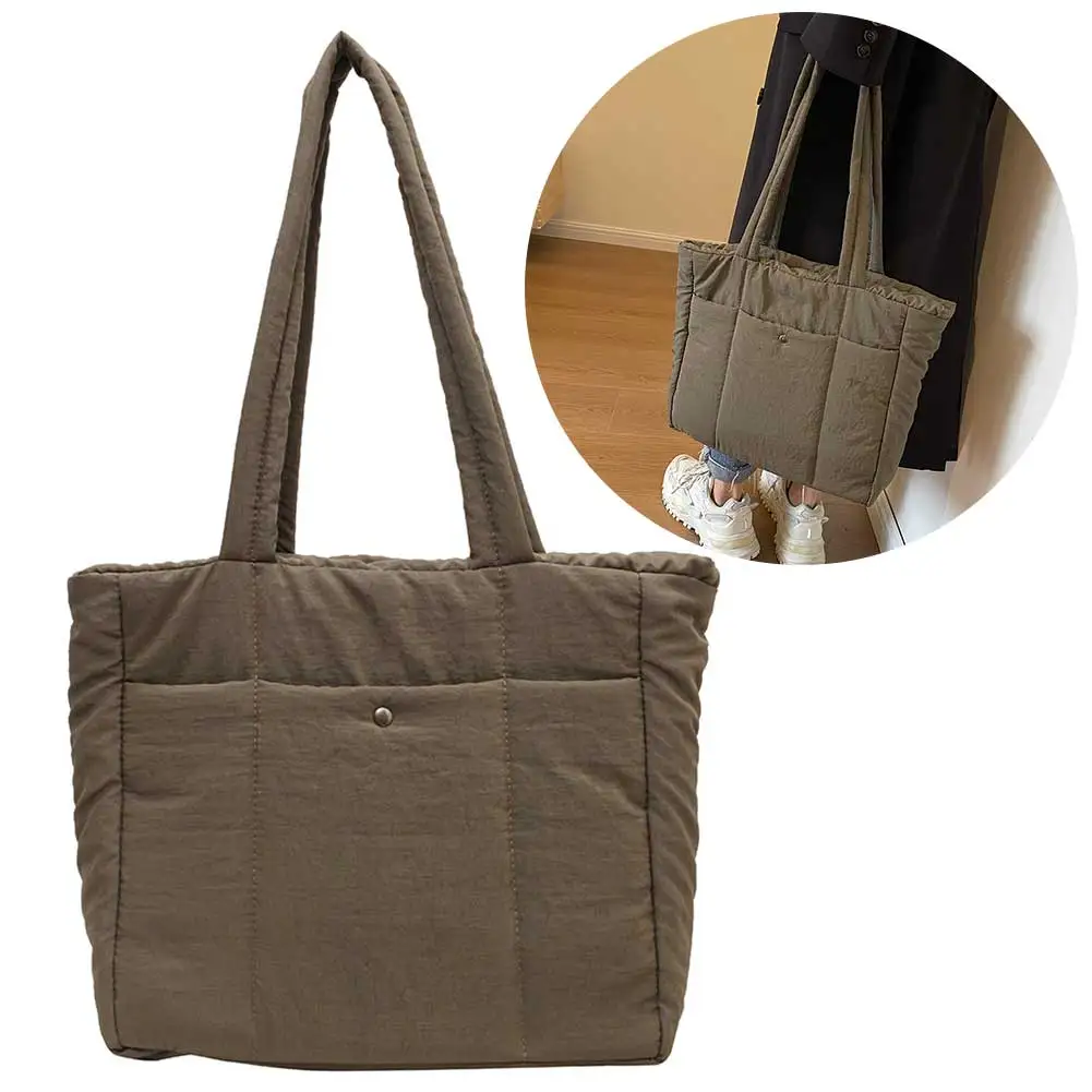 

Ladies Padded Sling Bag Solid Color Puffer Shoulder Bag Large Capacity Winter Puffer Bags Fashion for Party Travel Work