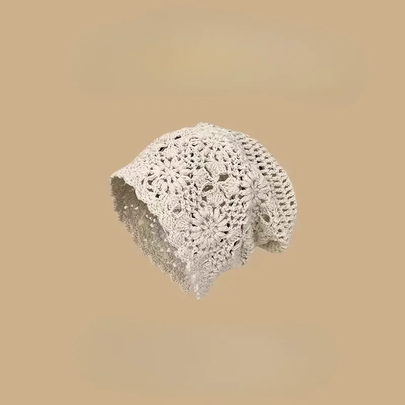 

Hat Wear Handwoven Hollow Hook Baotou Hat New Travel Knitted Stacking