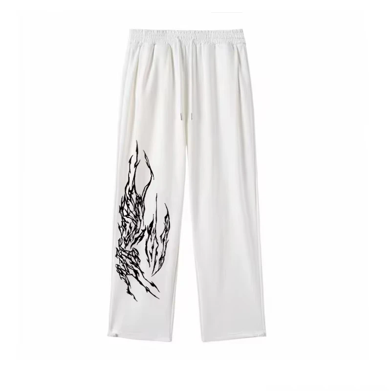 بنطال رياضي هيب هوب للشارع الأمريكي، سروال هيب هوب فضفاض واسع الساق برباط مستقيم الساق للنساء