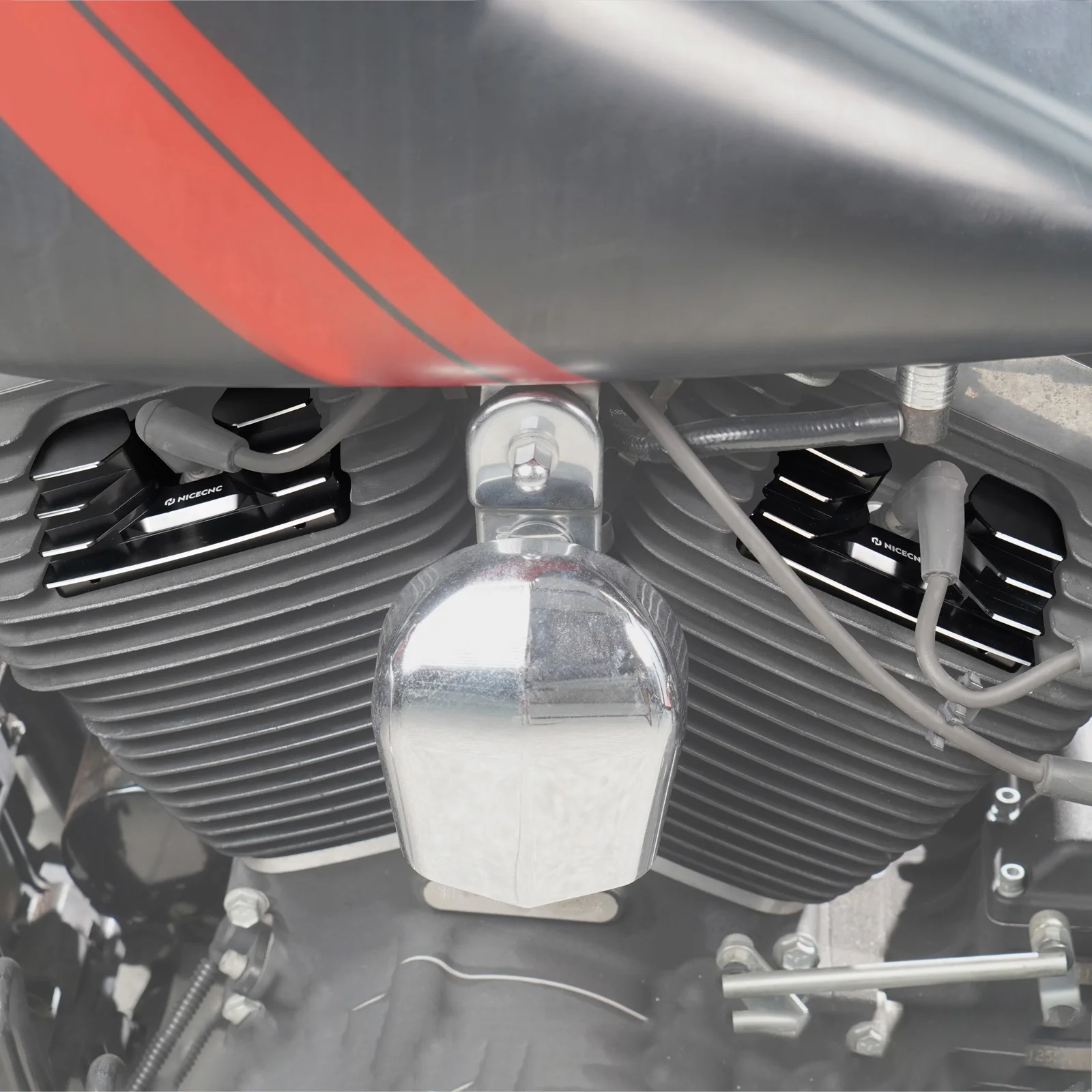 Motorcycle Finned Spark Plug Covers for Harley Dyna Fat Bob FXDF Street Bob FXDB 2008-2017 Low Rider FXDL Wide Glide 1993-2017