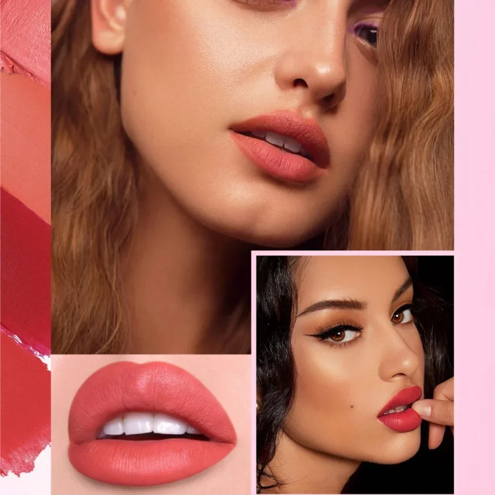 Rossetto a tubo con barra d'oro a 6 colori - Glitter perlescenti di diamanti per trucco labbra rosa a lunga durata non appiccicoso ad alta lucentezza