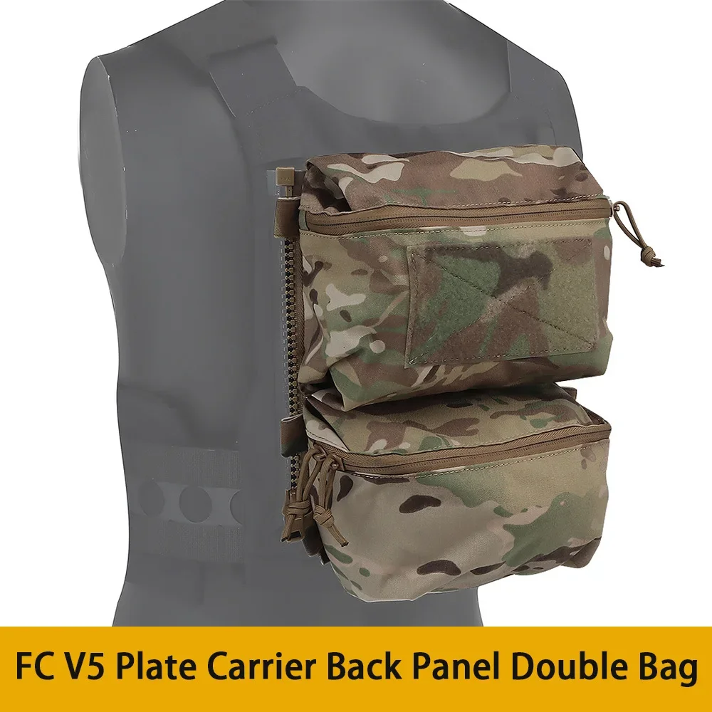 Ferro Style FCPC V5 Back Panel Double Bag General Purpose Pockets Vest Plate Carrier Accessories Sundries Pouch Airsoft