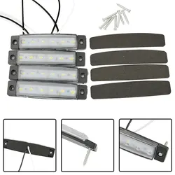 4PC Marine Grade 12 Volt Large Waterproof Cool White LED Courtesy Lights Set   100 * 20 * 8mm Auto Acesssories