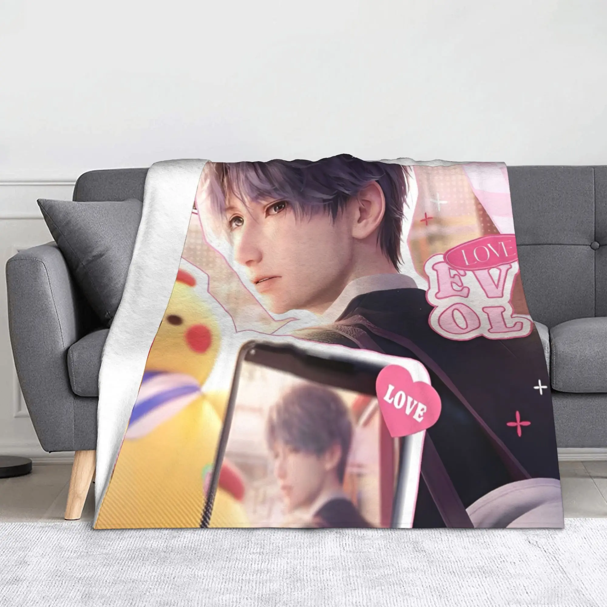 

Одеяло с героями мультфильмов «Любовь и глубокое пространство», фланелевое дышащее легкое одеяло для постельных принадлежностей, офисные постельные принадлежности, пледы