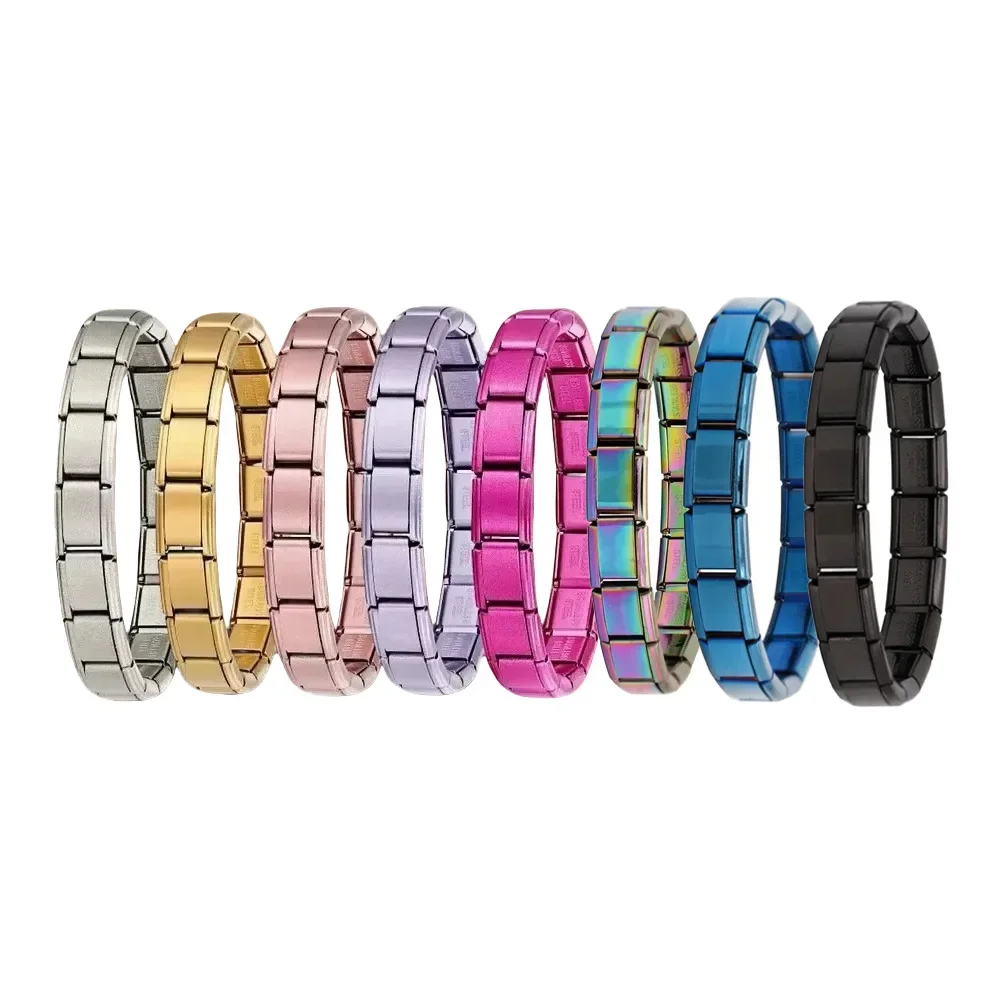 Italian Charm Bracelets For Woman Men Daily Party Holiday Gift Stainless Steel Bangle on Hand Colorful DIY Making - detail 18
