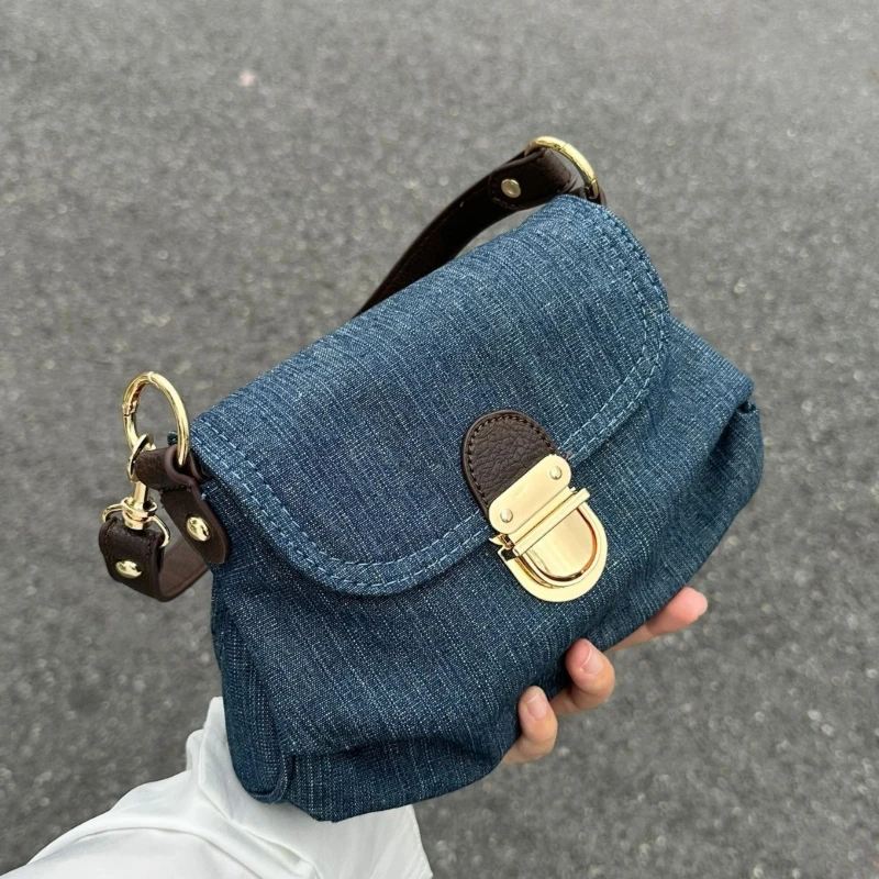 

Simple Denim Retro Crossbody Bag Casual and Versatile Commuting Women's Shoulder Bag Handbag