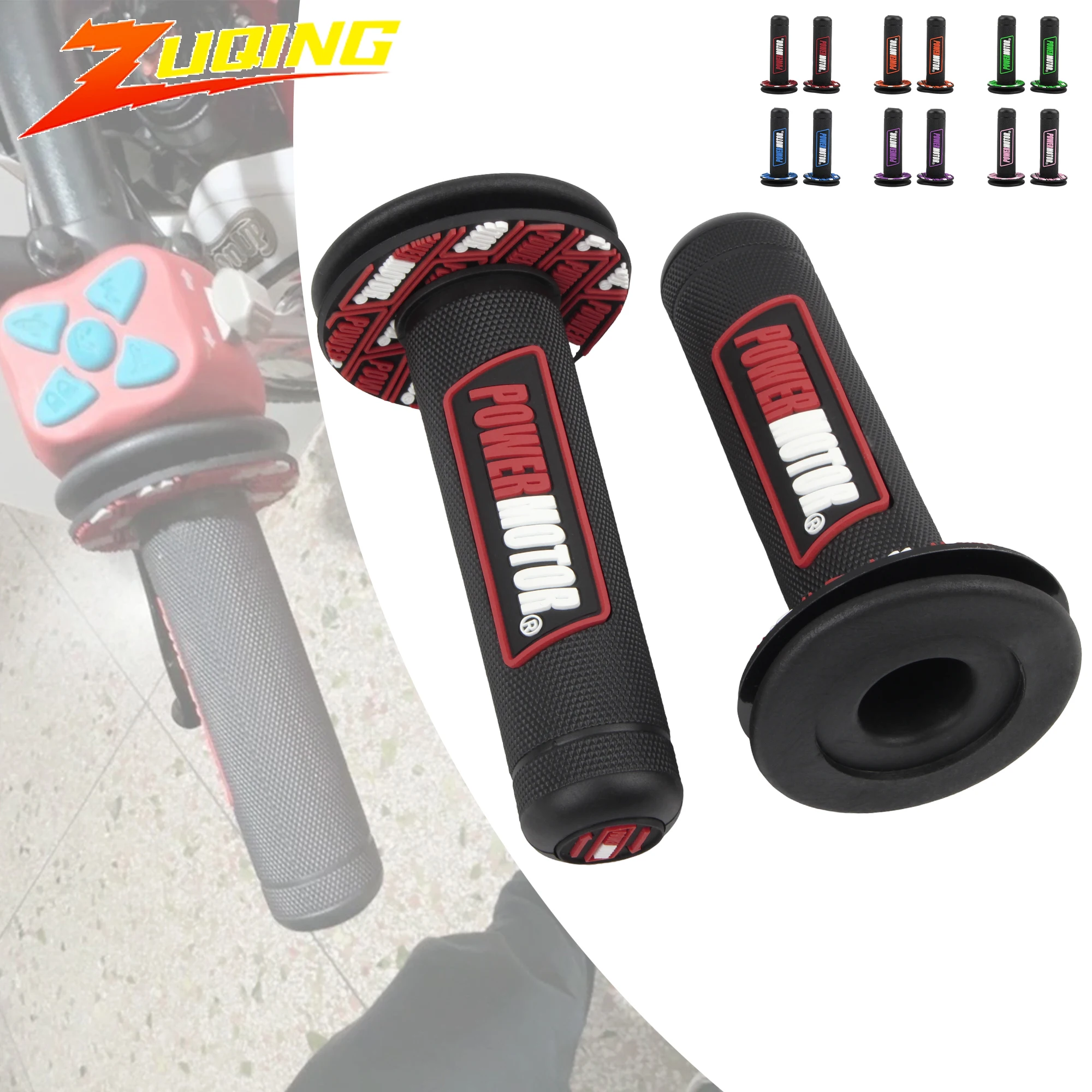 

PowerMotor Motorcycle Grips Gel Anti-slip Wear-resistant Shock-absorbing Handle Rubber ATV Scooters Motocross Handle Accessories