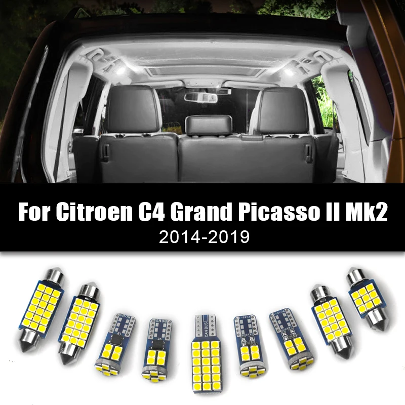 

Car LED Bulbs For Citroen C4 Grand Picasso II Mk2 2014 2015 2016 2017 2018 2019 Auto Interior Dome Lamps Trunk Light Accessories