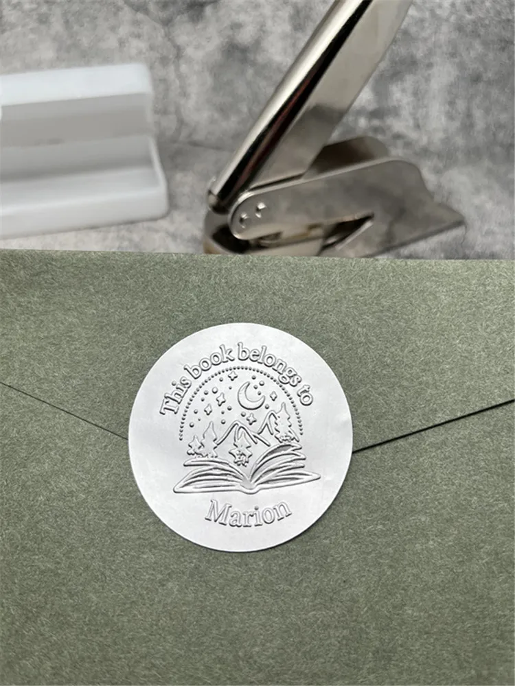 120pcs 50mm Embosser Sticker for Embossing Stamp ,Customize Embosser seal ,Diy Embossing Seal for Card,University Certificate