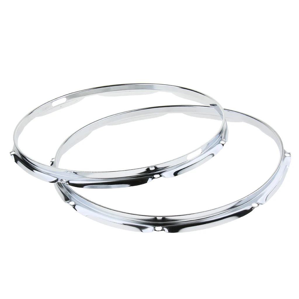 2Pcs 14 Inch 8&10-Lug Snare Drum Hoop Drum Rim Rim Instrument Accessories for Jazz drum repair Drum Hoop Replacement Parts